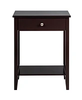 Gymax 2PCS Nightstand Sofa Side End Table Bedroom Living Room w/ Shelf Drawer