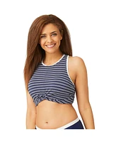 Free Country Women's Popcorn Stripe Twist Front Racerback Croptini Top