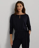 Lauren Ralph Women's Belted Jersey Dolman-Sleeve Jumpsuit