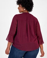 Style & Co Plus Pintuck Blouse, Created for Macy's