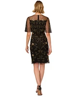 Adrianna Papell Women's Beaded Illusion-Neck Dress