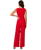 Adrianna Papell Women's Ruffle Knit Crepe Jumpsuit