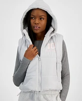 Madden Girl Juniors' Sherpa Hooded Puffer Vest