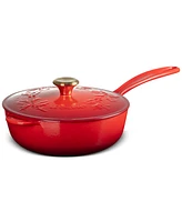 Le Creuset Holly Collection Enameled Cast Iron 2.25-Qt. Traditional Saucier with Lid