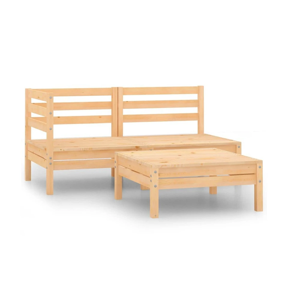 vidaXL Piece Patio Lounge Set Solid Wood Pine