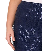 Msk Plus Size Sequined Mesh Pull-On Palazzo Pants