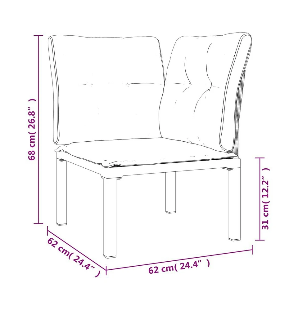 vidaXL Piece Patio Lounge Set Black and Gray Poly Rattan