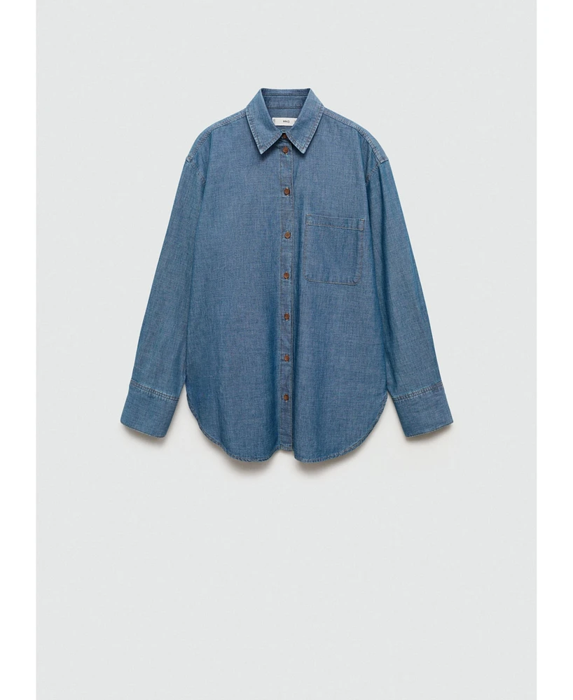 Mango Women's Pocket Denim Shirt