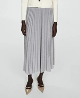 Mango Women's Pleated Long Skirt