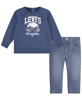 Levi's Baby Boys Mountain Crew Tee and Pants, 2-Piece Set