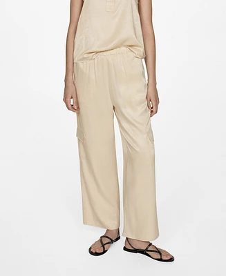 Mango Women's Pockets Detail Straight Cargo Pants