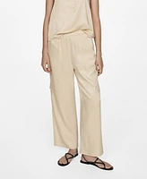 Mango Women's Pockets Detail Straight Cargo Pants