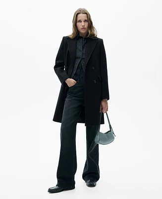 Mango Women's Double-Breasted Wool Coat