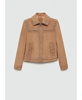 Mango Women's Studded Leather Jacket