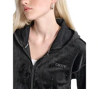 Dkny Sport Women's Rhinestone Embellished Hoodie