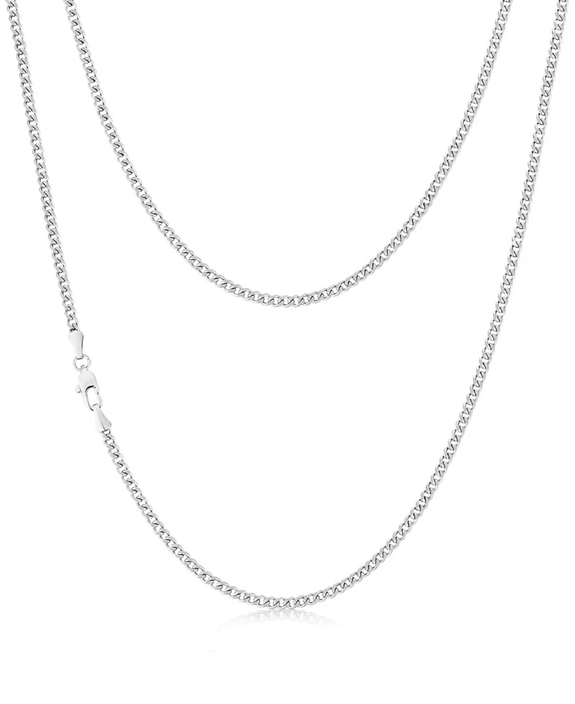 Rhona Sutton Silver Miami Cuban 3MM Stainless Steel Chain Necklace