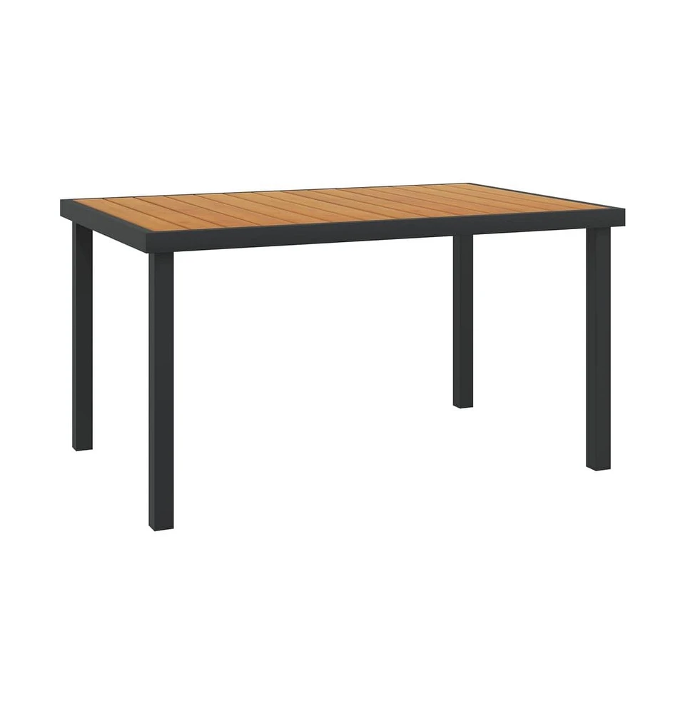 vidaXL Patio Table Brown 55.1"x35.4"x29.1" Aluminum and Wpc