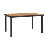 vidaXL Patio Table Brown 55.1"x35.4"x29.1" Aluminum and Wpc