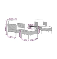 vidaXL 5 Piece Patio Lounge Set with Cushions Poly Rattan