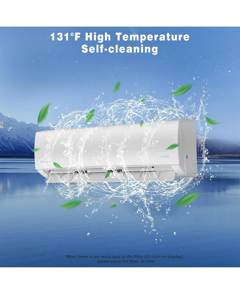 Jinjunye 18000BTU Mini Split Air Conditioner Ductless Inverter Heat Pump, 208
