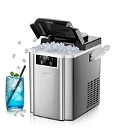 Jinjunye Nugget Ice Maker Countertop, 38LBS/Day, Self Cleaning, Soft Chewable Pellet Ice Machine, Portable Crushed Ice Makers for Home, Kitchen,Office