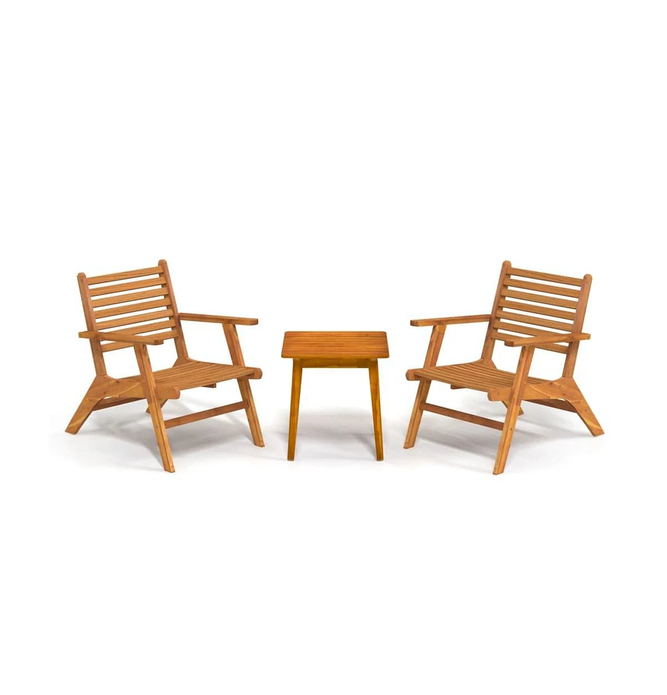 vidaXL 3 Piece Bistro Set Solid Acacia Wood