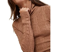 Free People Women's Maddie Cable-Knit Turtleneck Sweater