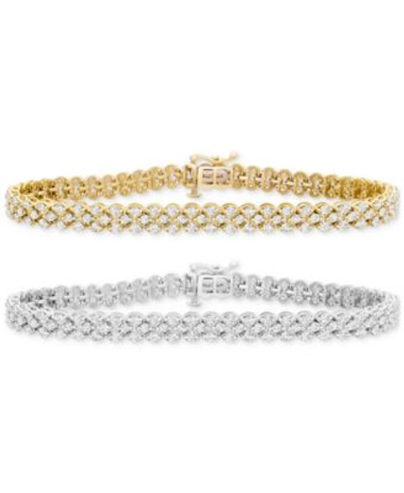 Diamond Three Row Tennis Bracelet Collection 3 1 2 Ct. T.W. 5 1 4 Ct. T.W. In 14k White Or Yellow Gold 6 1 2 To 9 1 2