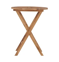 vidaXL Folding Patio Table 23.6" Solid Wood Teak