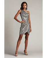 Tadashi Shoji Women's Paloma One Shoulder Sequin Mini Dress