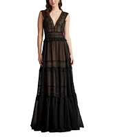 Tadashi Shoji Women's Shiva Tiered Embroidered Tulle Gown