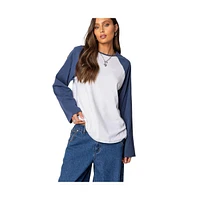 Edikted Women's Oversized Raglan Long Sleeve T Shirt