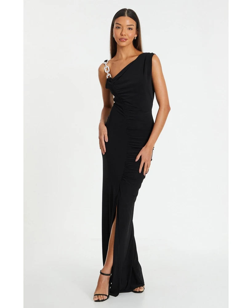 Quiz Women's Ity Diamante Trim Maxi Dress