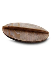 MegaChef 2 Piece 14 Inch Heavy Duty Cast Iron Wok with Wood Lid