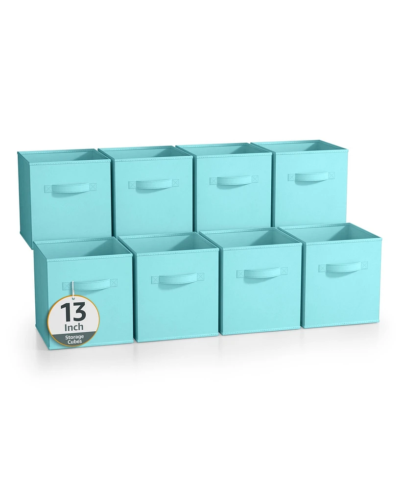 Sorbus 13 Inch 8 Pack Sturdy Collapsible Fabric Storage Cubes with Handle - for Organizing Clothes, Toys, Books, Shelves & more