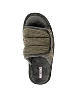 Muk Luks Men's Maverick Slide Slippers, Ebony/Charcoal, S (8-9)