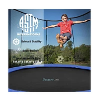 SereneLife Outdoor Trampoline with Safety Net - 12ft