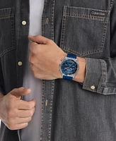 Calvin Klein Men's Flex Blue Silicone Strap Watch 45mm