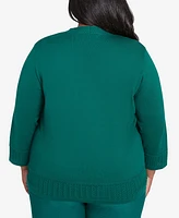 Alfred Dunner Plus Emerald Isle Biadere Two One Sweater