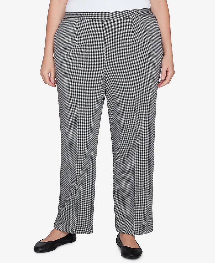 Alfred Dunner Plus Runway Ready Chic Pull On Houndstooth Short Length Pants