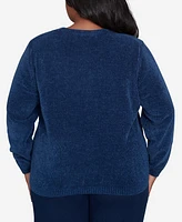 Alfred Dunner Plus Classic Chenille Pullover Sweater