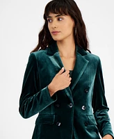 Bar Iii Women's Velvet One-Button Blazer, Created for Macy's