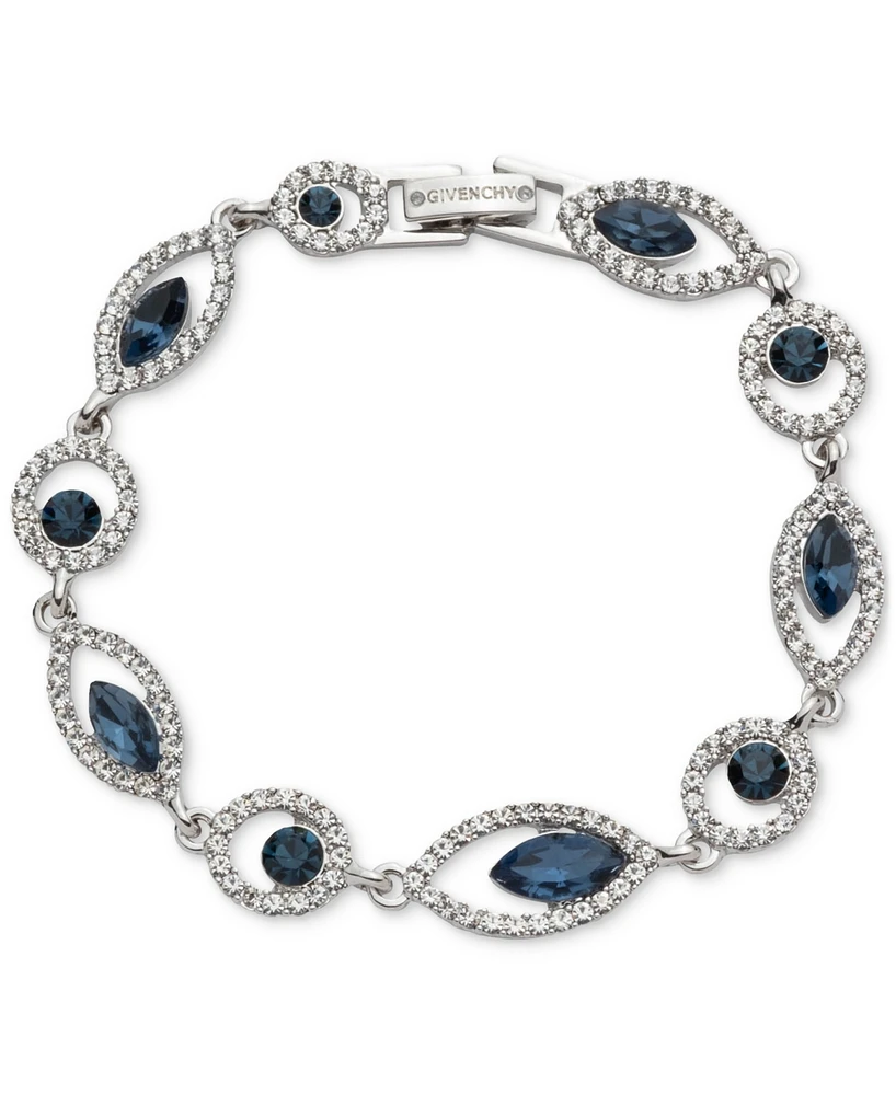 Givenchy Silver-Tone Pave & Color Crystal Flex Bracelet