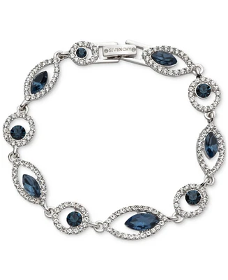 Givenchy Silver-Tone Pave & Color Crystal Flex Bracelet