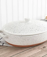 Denmark Tools for Cooks Speckled Stoneware 3.2-Qt. Oval Covered Casserole