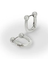 Robert Lee Morris Soho Silver Horseshoe Huggie Hoop Earrings