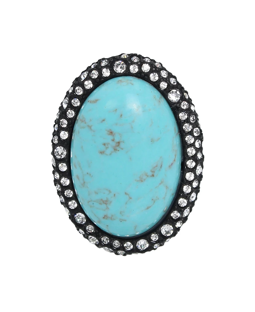 Robert Lee Morris Soho Turquoise Cabochon Brooch