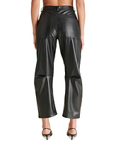 Steve Madden Women's Haniel Faux-Leather Barrel Pants