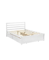 Slickblue Full Size Wooden Platform Bed Frame with Storage Drawers and Headboard for Modern Bedrooms