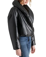 Steve Madden Women's Evy Faux-Leather Puffer Jacket